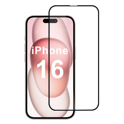 For iPhone 16 Full Screen Protector 2.5D Full Glue Silk Printing Film