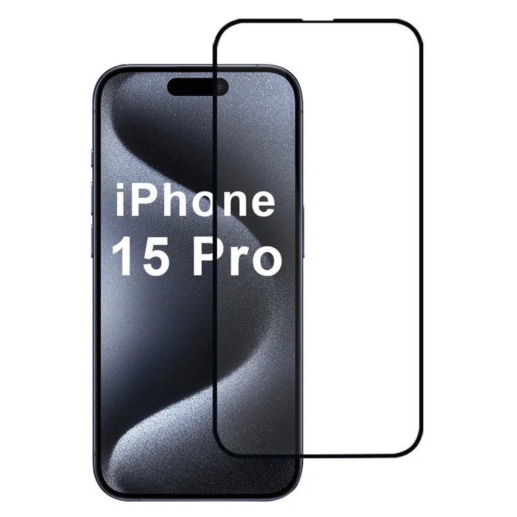 For iPhone 15 Pro Screen Protector Silk Printing Film 2.5D High Definition