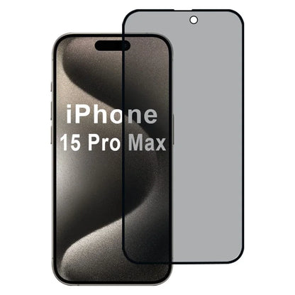 For iPhone 15 Pro Max Privacy Screen Protector Full Glue 2.5D Silk Printing Film