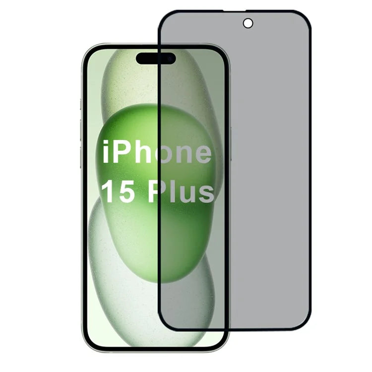 For iPhone 15 Plus Screen Protector Anti-Peeping 2.5D Silk Printing Film