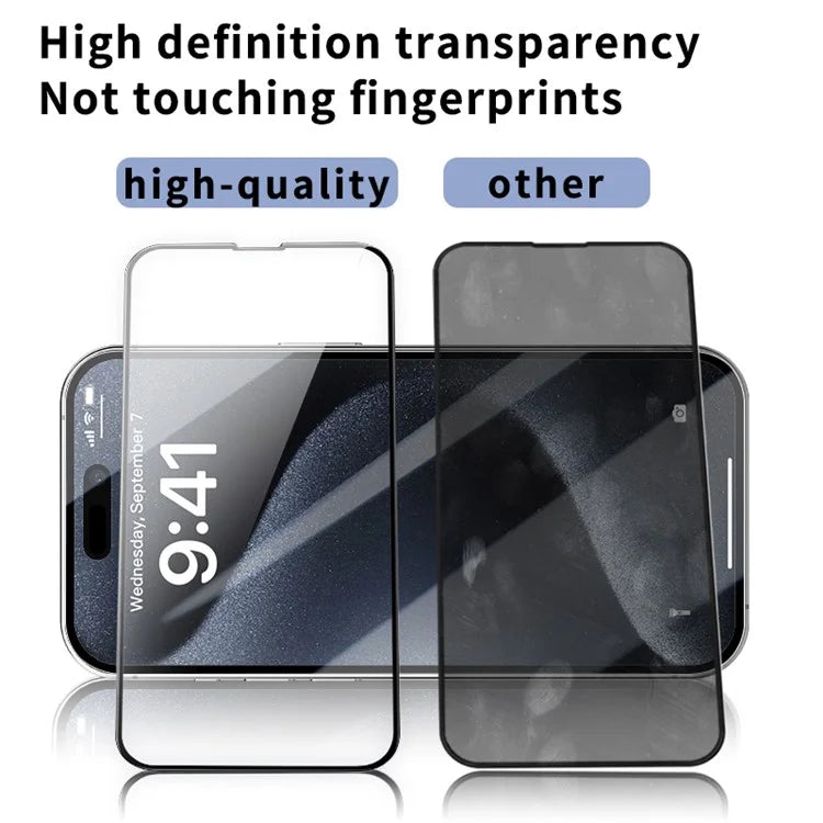 10Pcs For iPhone 16 Pro Full Screen Protector Full Glue Silk Printing Black Edge