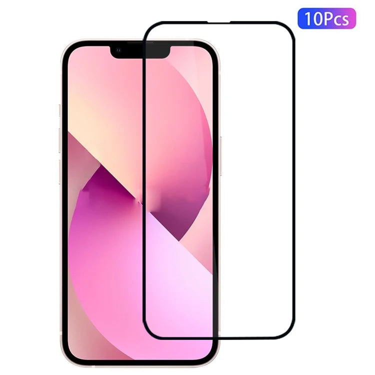 10Pcs For iPhone 13 mini Screen Protector Silk Printing Full Cover Film