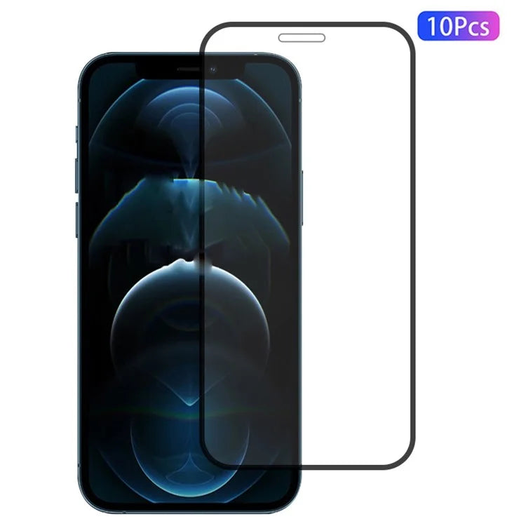 10Pcs For iPhone 12 Pro Silk Printing Screen Protector Complete Covering