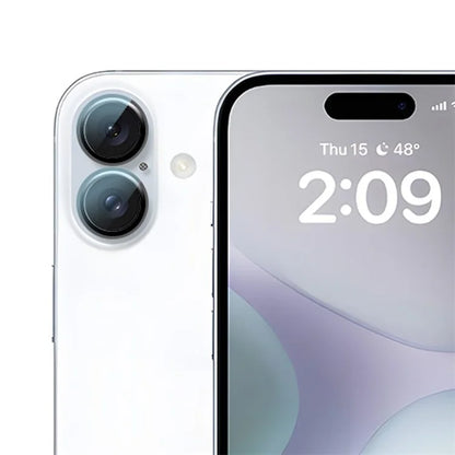 RURIHAI For iPhone 16 / 16 Plus Camera Lens Film Titanium Alloy Ring+Tempered Glass Lens Protector