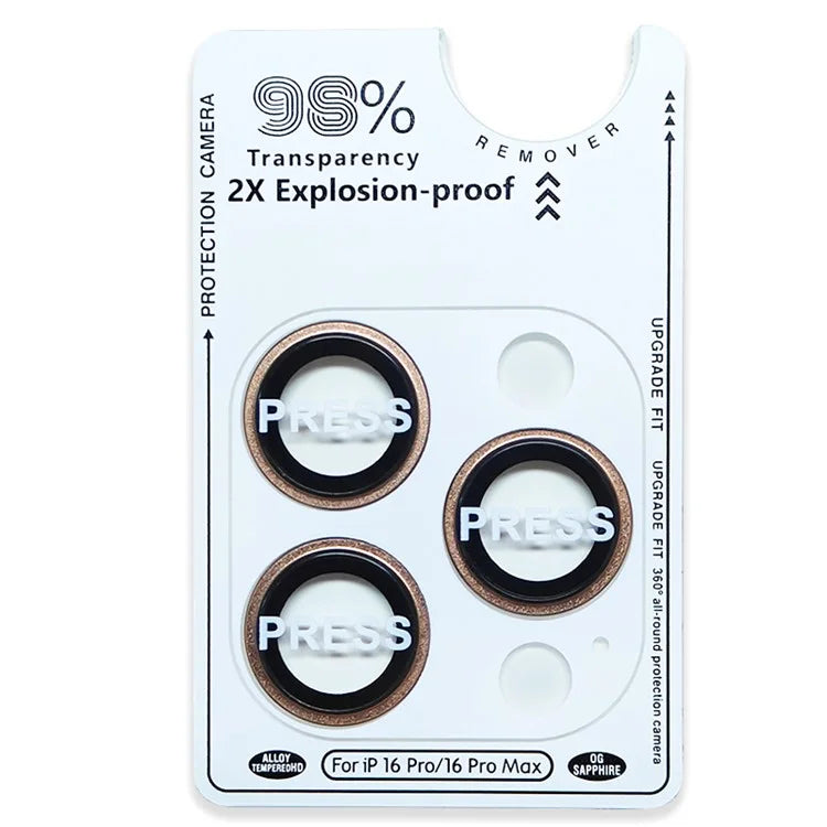 RURIHAI For iPhone 16 Pro  /  16 Pro Max Tempered Glass AR Camera Lens Protector with Titanium Alloy Ring