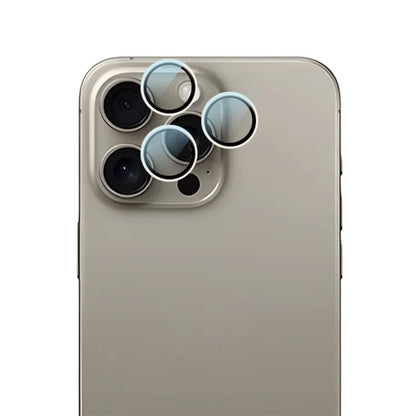 RURIHAI For iPhone 16 Pro  /  16 Pro Max Tempered Glass AR Camera Lens Protector with Titanium Alloy Ring
