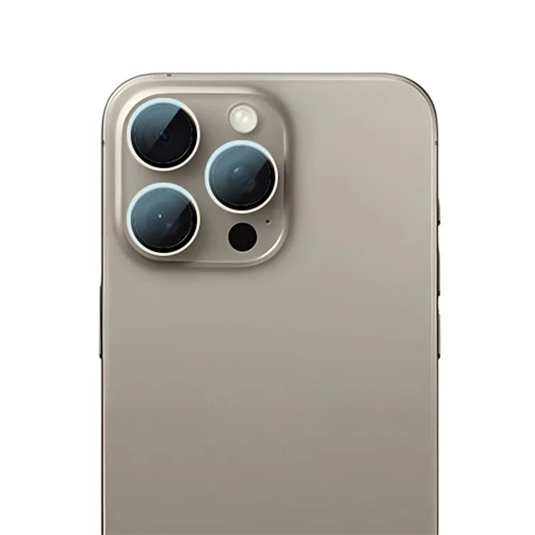 RURIHAI For iPhone 16 Pro  /  16 Pro Max Tempered Glass AR Camera Lens Protector with Titanium Alloy Ring