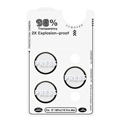 RURIHAI For iPhone 16 Pro  /  16 Pro Max Tempered Glass AR Camera Lens Protector with Titanium Alloy Ring