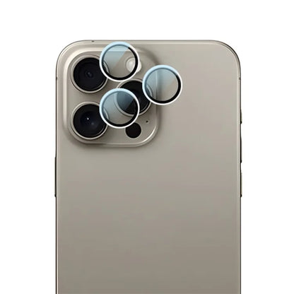 RURIHAI For iPhone 16 Pro  /  16 Pro Max Tempered Glass AR Camera Lens Protector with Titanium Alloy Ring
