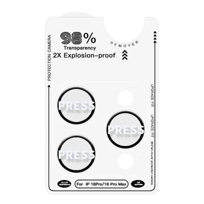 RURIHAI For iPhone 16 Pro  /  16 Pro Max Tempered Glass AR Camera Lens Protector with Titanium Alloy Ring