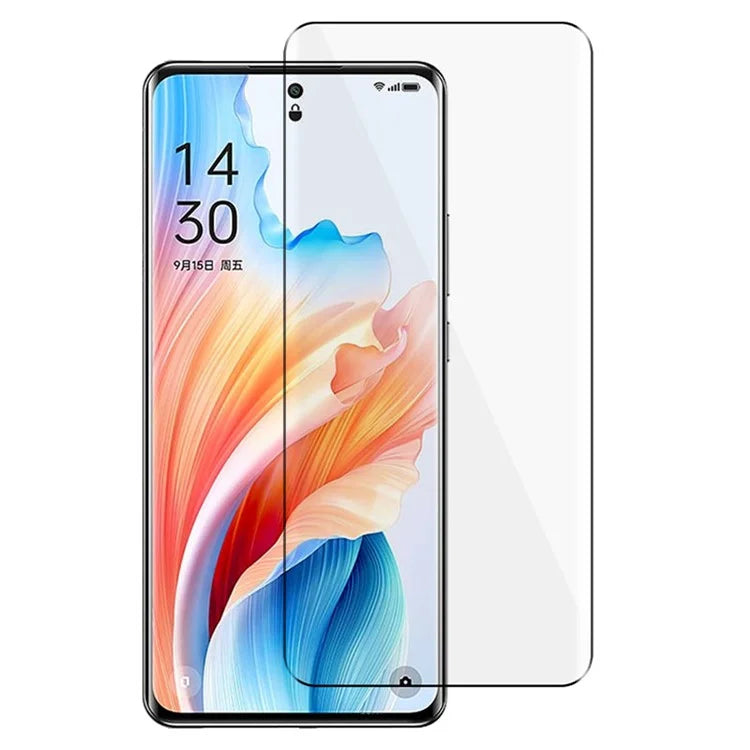 For Oppo A2 Pro 5G / A3 Pro (China) 5G Silk Printing Full Screen Protector 3D Arc Edge