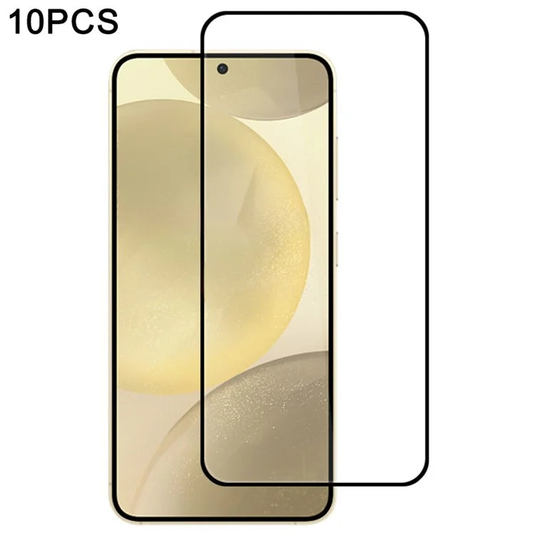10Pcs For Samsung Galaxy S24 FE Screen Protector Silk Printing Edge Full Coverage