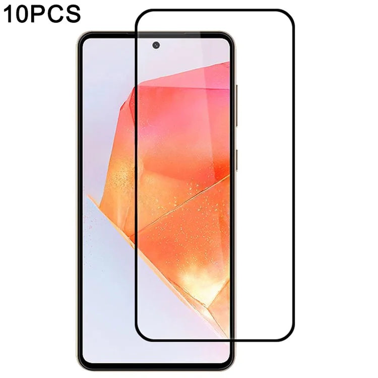 10Pcs For Samsung Galaxy M35 5G Screen Protector Silk Printing Edge Full Coverage