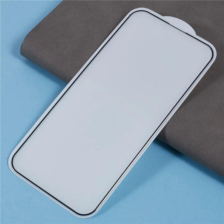 For iPhone 15 Screen Protector Ultra Clear Metal Frame + Tempered Glass Film