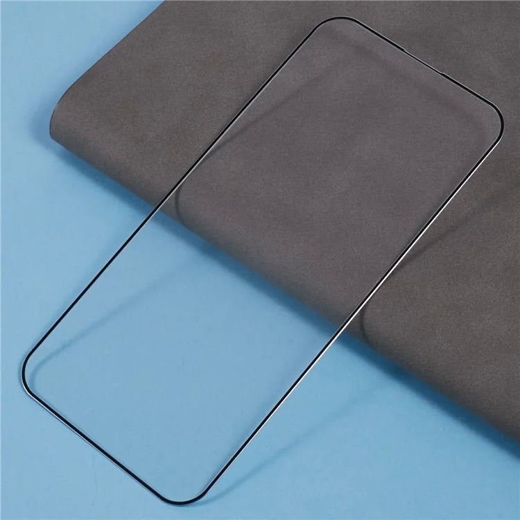 For iPhone 15 Screen Protector Ultra Clear Metal Frame + Tempered Glass Film