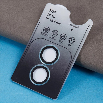 For iPhone 16 / 16 Plus Camera Lens Film Electroplating AF+AR Tempered Glass Lens Protector