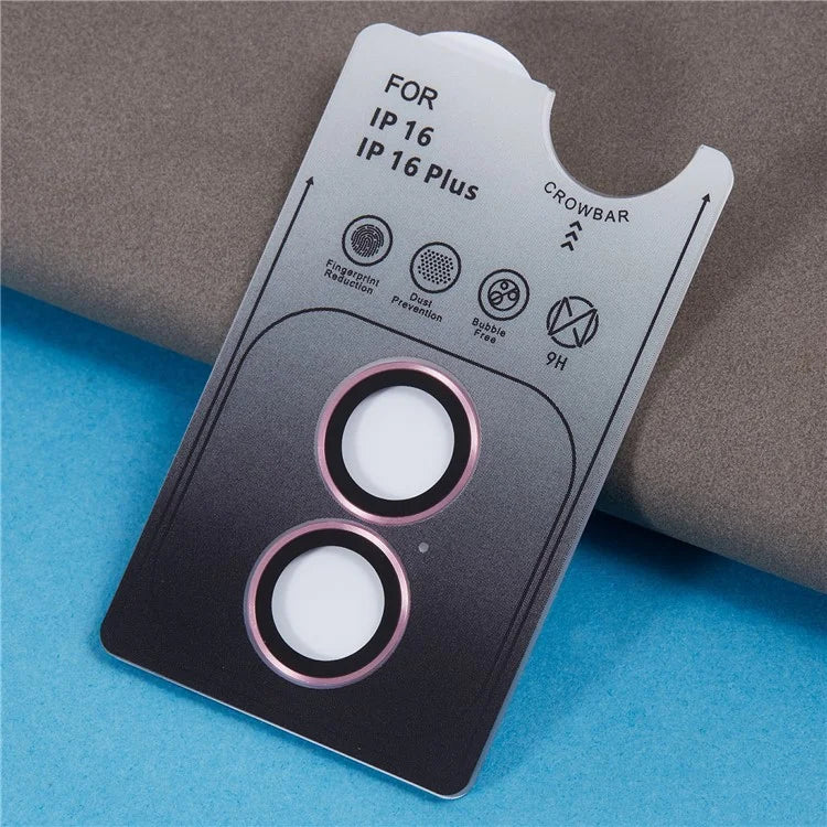 For iPhone 16 / 16 Plus Camera Lens Protector Electroplating AR Metal Frame+Tempered Glass Lens Film