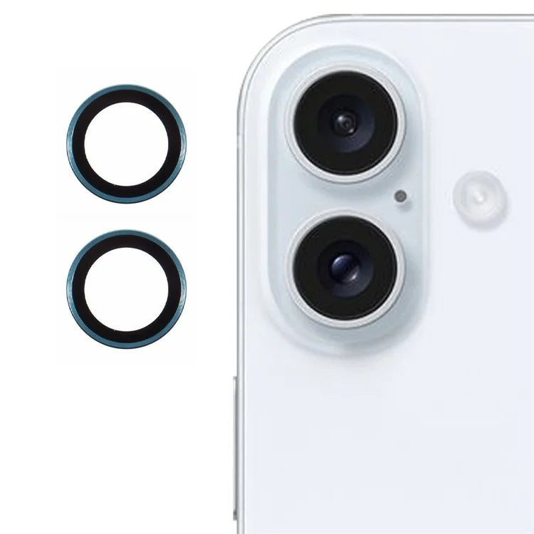 For iPhone 16 / 16 Plus Camera Lens Protector Electroplating AR Metal Frame+Tempered Glass Lens Film