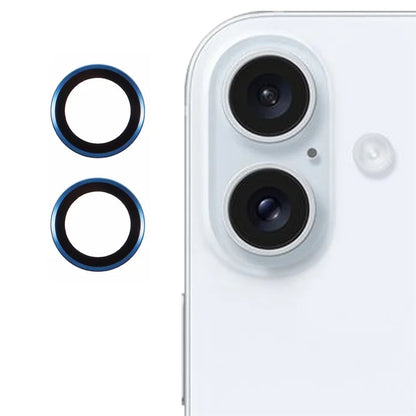 For iPhone 16 / 16 Plus Camera Lens Protector Electroplating AR Metal Frame+Tempered Glass Lens Film