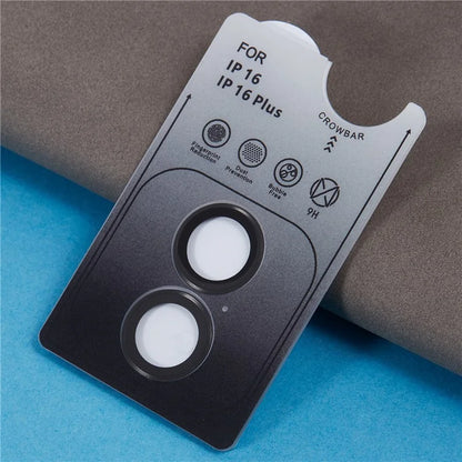 For iPhone 16 / 16 Plus Camera Lens Protector Electroplating AR Metal Frame+Tempered Glass Lens Film