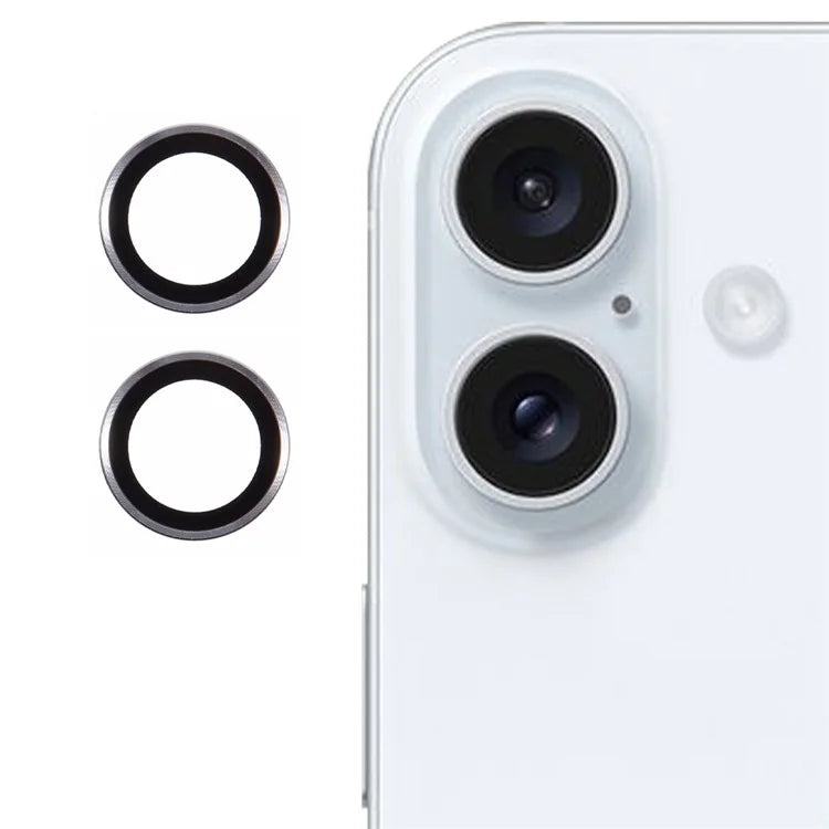 For iPhone 16 / 16 Plus Camera Lens Protector Electroplating AR Metal Frame+Tempered Glass Lens Film