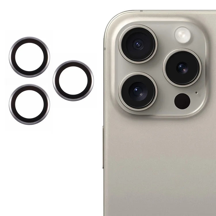 For iPhone 16 Pro / 16 Pro Max Camera Lens Protector Electroplated AR Metal Frame+Tempered Glass Lens Film
