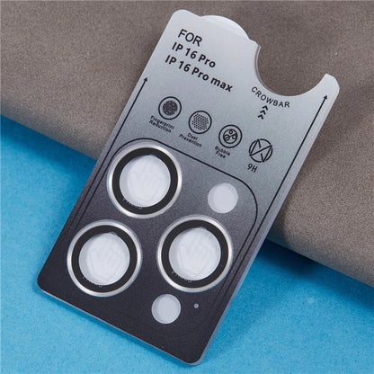 For iPhone 16 Pro / 16 Pro Max Camera Lens Protector Electroplated AR Metal Frame+Tempered Glass Lens Film