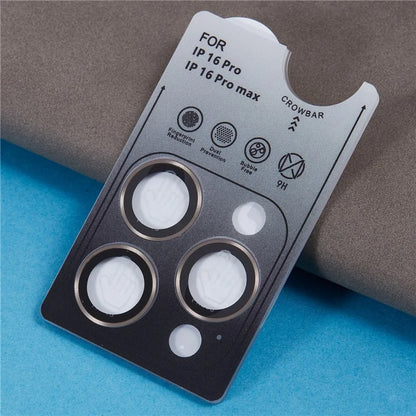 For iPhone 16 Pro / 16 Pro Max Camera Lens Protector Electroplated AR Metal Frame+Tempered Glass Lens Film