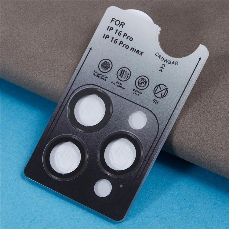 For iPhone 16 Pro / 16 Pro Max Camera Lens Protector Electroplated AR Metal Frame+Tempered Glass Lens Film