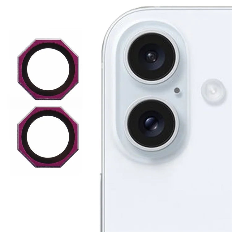 For iPhone 16 / 16 Plus Octagonal Camera Lens Film AF+AR Tempered Glass Lens Protector