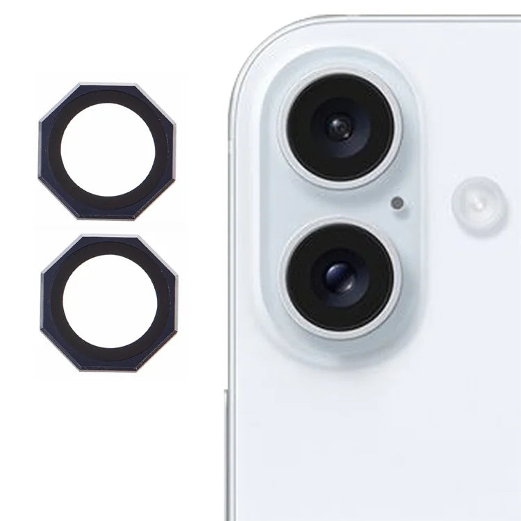 For iPhone 16 / 16 Plus Octagonal Camera Lens Film AF+AR Tempered Glass Lens Protector