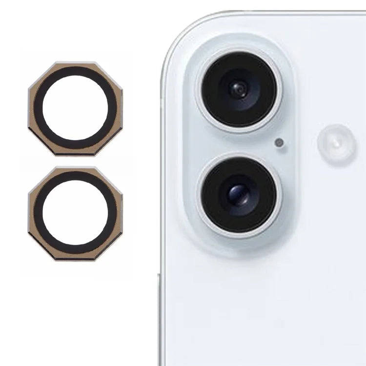 For iPhone 16 / 16 Plus Octagonal Camera Lens Film AF+AR Tempered Glass Lens Protector