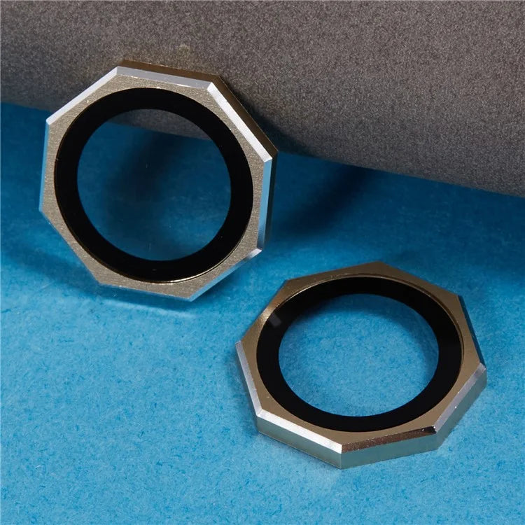 For iPhone 16 / 16 Plus Octagonal Camera Lens Film AF+AR Tempered Glass Lens Protector