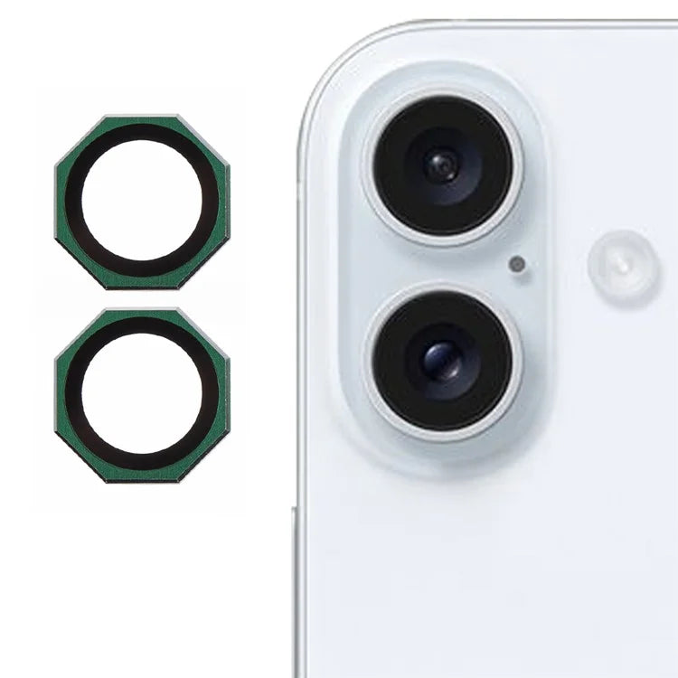 For iPhone 16 / 16 Plus Octagonal Camera Lens Film AF+AR Tempered Glass Lens Protector