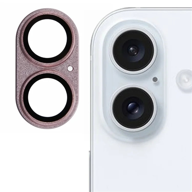 For iPhone 16 / 16 Plus Camera Lens Protector Integrated Clear Metal Frame+Tempered Glass Lens Film