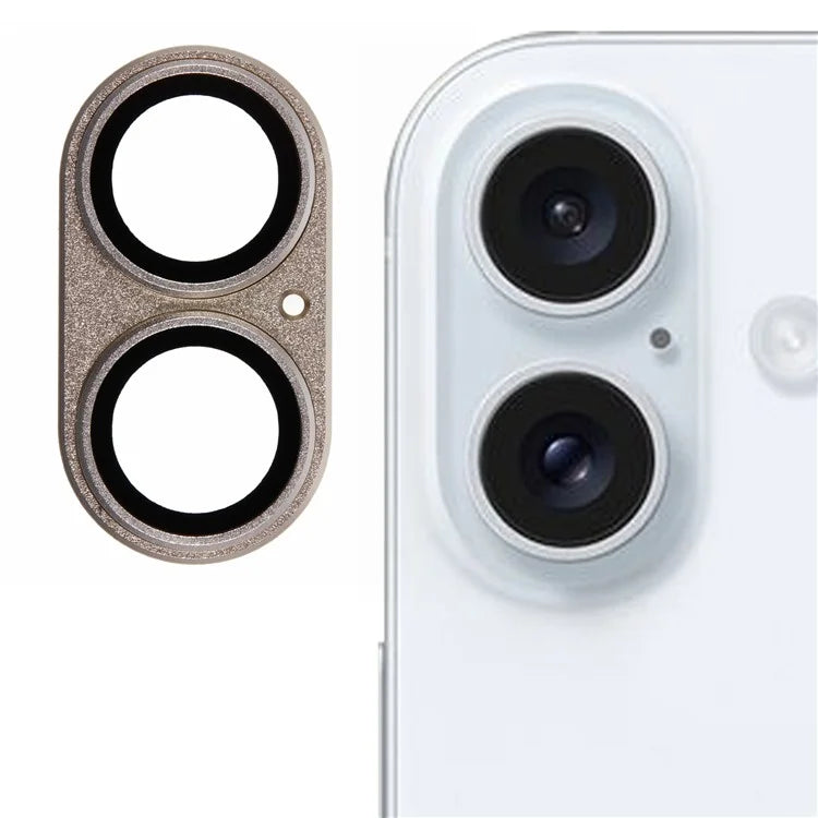 For iPhone 16 / 16 Plus Camera Lens Protector Integrated Clear Metal Frame+Tempered Glass Lens Film