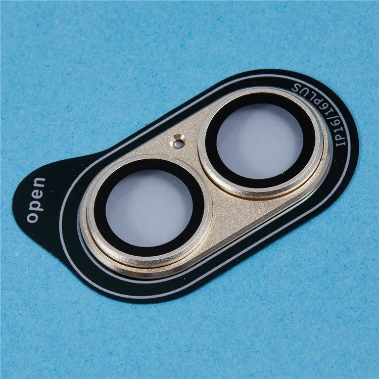 For iPhone 16 / 16 Plus Camera Lens Protector Integrated Clear Metal Frame+Tempered Glass Lens Film