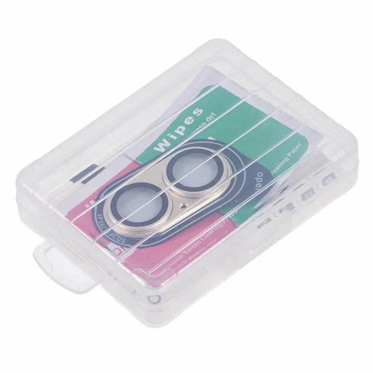 For iPhone 16 / 16 Plus Camera Lens Protector Integrated Clear Metal Frame+Tempered Glass Lens Film