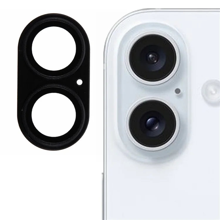 For iPhone 16 / 16 Plus Camera Lens Protector Integrated Clear Metal Frame+Tempered Glass Lens Film