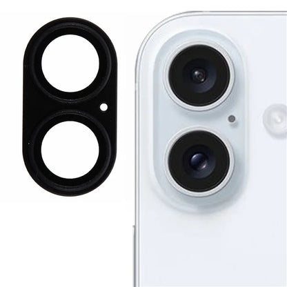 For iPhone 16 / 16 Plus Camera Lens Protector Integrated Clear Metal Frame+Tempered Glass Lens Film