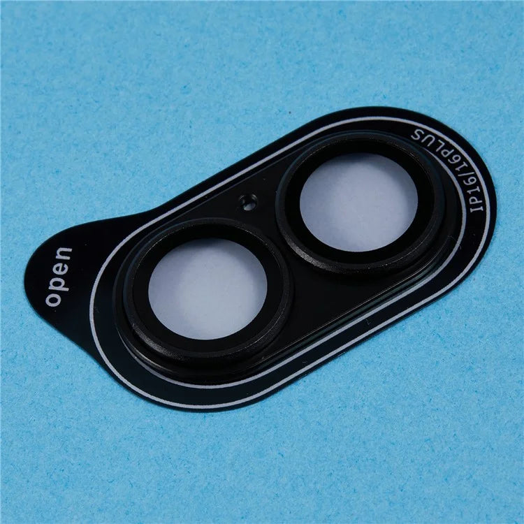 For iPhone 16 / 16 Plus Camera Lens Protector Integrated Clear Metal Frame+Tempered Glass Lens Film