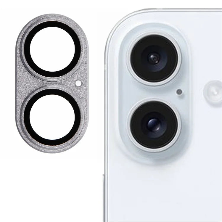 For iPhone 16 / 16 Plus Camera Lens Protector Integrated Clear Metal Frame+Tempered Glass Lens Film