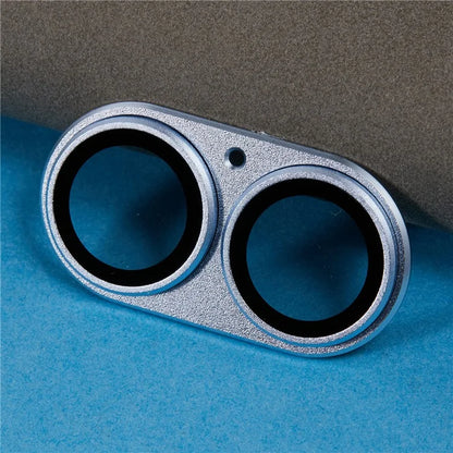 For iPhone 16 / 16 Plus Camera Lens Protector Integrated Clear Metal Frame+Tempered Glass Lens Film