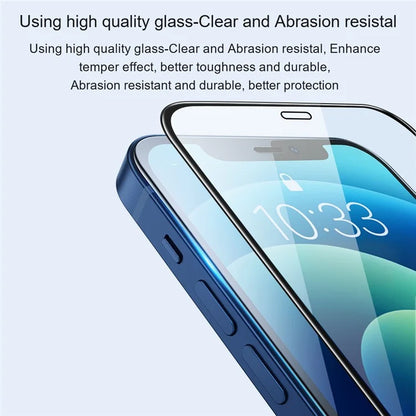 AMORUS For iPhone 16 Pro Screen Protector Tempered Glass Film Full Coverage - Black