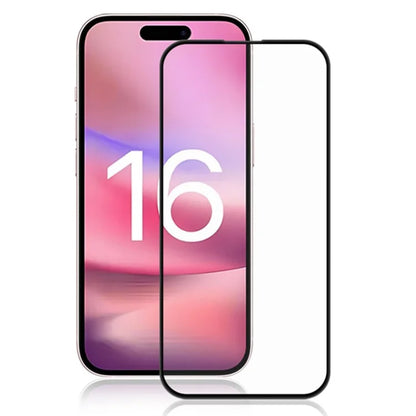 AMORUS For iPhone 16 Plus Screen Protector HD Clear Tempered Glass Film - Black