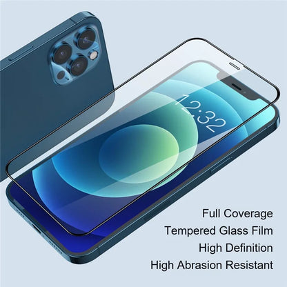AMORUS 2Pcs For iPhone 16 Plus Screen Protector Full Coverage Tempered Glass Film - Black