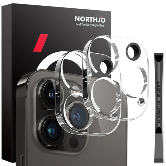 NORTHJO 2Pcs For iPhone 14 Pro  /  14 Pro Max Clear Camera Lens Protector HD 3D Integrated Tempered Glass Lens Film