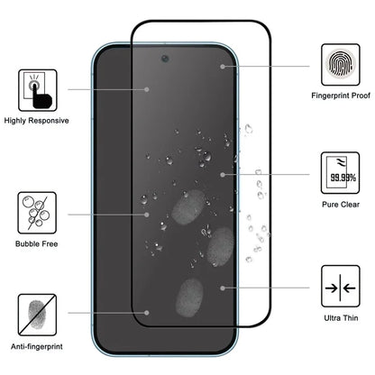 For Google Pixel 9 / 9 Pro AGC Glass Screen Protector Full Glue Black Edge Screen Film