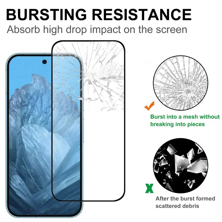 For Google Pixel 9 / 9 Pro AGC Glass Screen Protector Full Glue Black Edge Screen Film