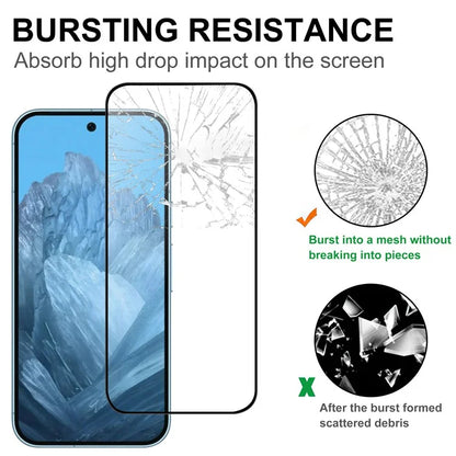 For Google Pixel 9 / 9 Pro AGC Glass Screen Protector Full Glue Black Edge Screen Film